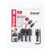 Trend SNAP/PC/A Snappy Drill CSK & PC 4pc Set £29.99 This Set Incorporates Two Drill Countersinks And Matching Plug Cutters.
Plugs Cutters Are Made From Tool Steel And Are Very Slightly Tapered.
Use On Timber To Drill A Countersunk Hole For A Screw Wh
