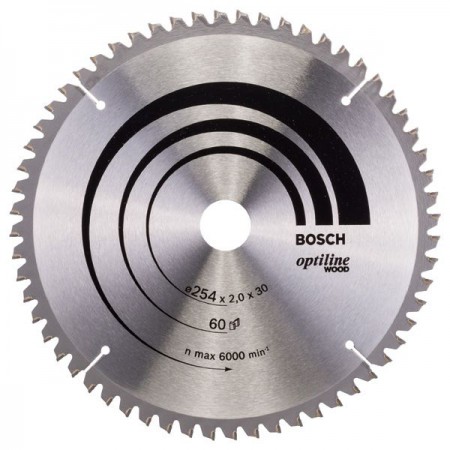 Bosch Optiline TCT Circular Saw Blade 254mm X 30mm X 60T