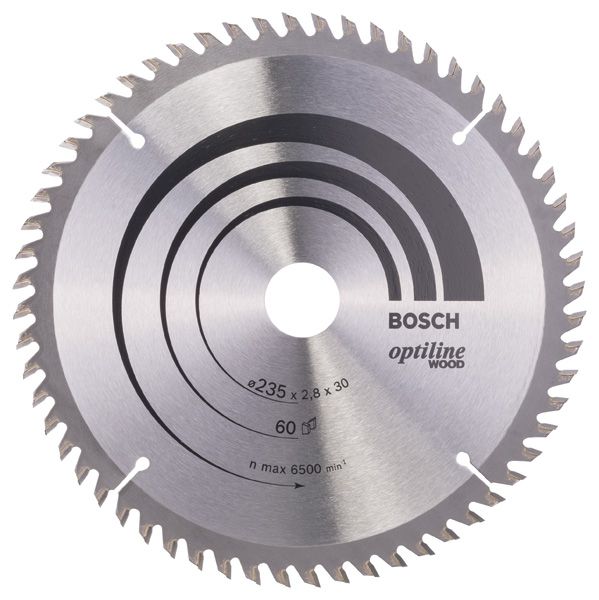 Bosch Optiline TCT Circular Saw Blade 235mm X 30/25mm X 60T, at 