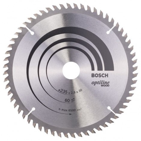 Bosch Optiline TCT Circular Saw Blade 235mm X 30/25mm X 60T, at 