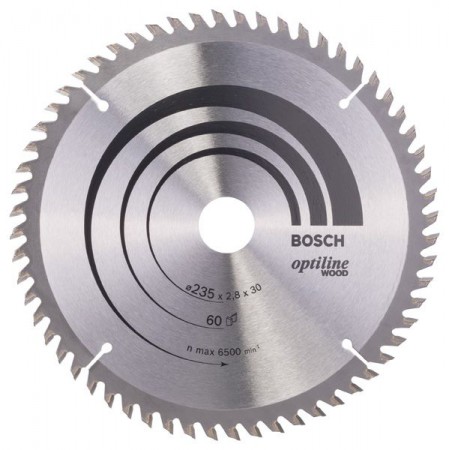Bosch Optiline TCT Circular Saw Blade 235mm X 30/25mm X 60T
