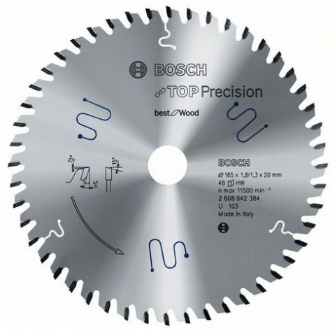 BOSCH 2608642384 165mm x 20mm x 1.8 kerf 48 teeth Circular Saw  