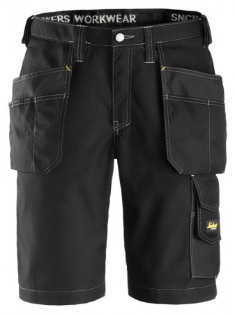 Snickers 3023 Craftsmen Shorts with Holster Pockets, Rip Stop, Black