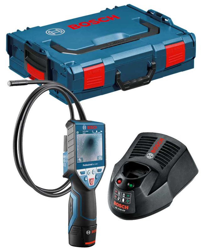 Bosch Gic120c Inspection Camera Kit With 10.8v Battery, 4g Micro Sd Card & Charger, Hook Mirror