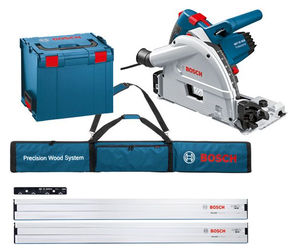 Bosch Gkt55gce 240v 1400w Professional Plunge Saw & 2 X 1.6m Guide Rail