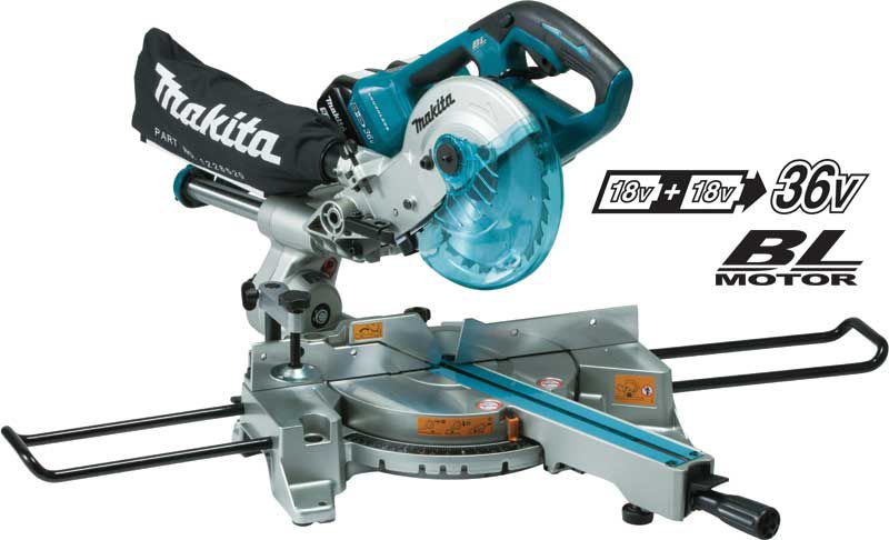 Makita DLS714NZ 36V (18v x 2) Li-ion Cordless Brushless Mitre Saw Body  Only, at DM Tools