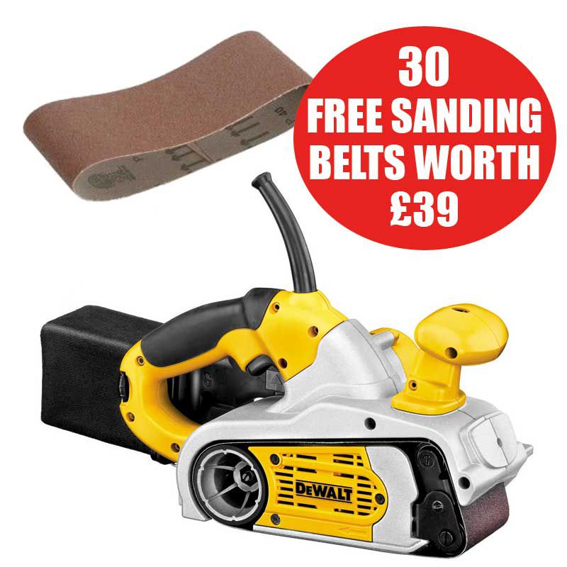 Dewalt Dw433 240 Volt 75mm Varispeed Belt Sander & 30 Free Belts