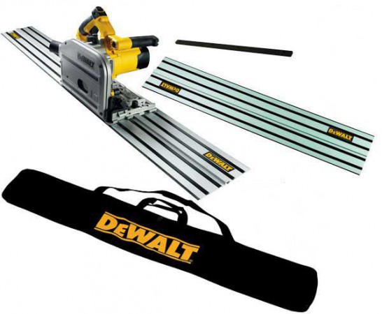 Dewalt DWS520KR 240v Plunge Saw +  2 x 1.5m Rails + Connector + Guide Rail Bag