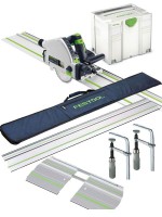 Festool 561583 TS55REBQ-PLUS-FS 240V 160MM Plunge Saw With T-loc Systainer Case Plus 2 X 1.4m Guide Rail, 2 X Connectors �619.00