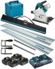 Makita DSP600ZJ LXT 2x18v (36V) BL Cordless Plunge Saw,MakPac Case - Plus 4 x 5.0Ah Batteries, Twin Charger & Rail Kit £749.95 Makita Dsp600zj 18v Lxt 2 X 18v (36v) Brushless Cordless Plunge Saw with Makpac Case - Plus 4 X 5.0ah Batteries, Twin Port Charger & Rail Kit
(shown With Optional Side Fence)
*****