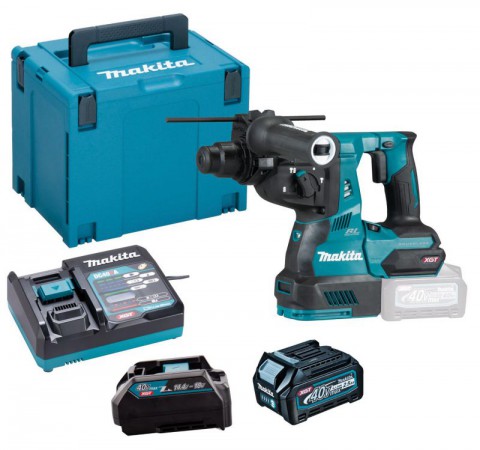 Makita HR003GD101 40V MAX XGT Brushless SDS+ Drill With 1x 2.5Ah Battery, Charger & Adaptor (for LXT) & Case