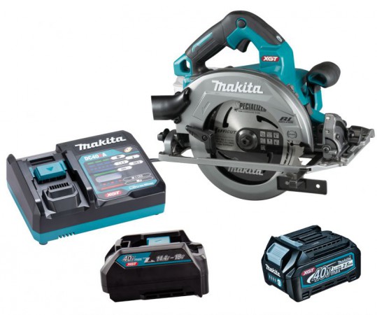 Makita HS004GD103 40V MAX XGT Brushless 190mm Circular Saw with AWS With 1x 2.5Ah Battery, Charger & Adaptor for LXT
