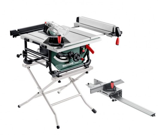 Metabo TS 254 M 240V,  1.5KW 10in Table Saw Package With Folding Stand + Sliding Table Carriage 