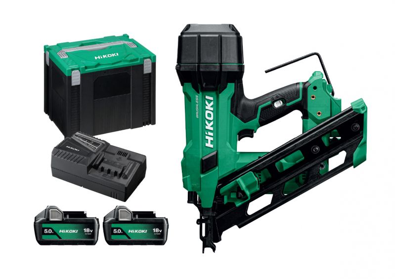 Hikoki NR1890DCAJPZ 18V New 2nd Generation Brushless First Fix Framing  Nailer, 2x Batteries, Charger Case