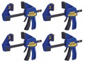 IRWIN Quick-Grip Quick-Change Bar Clamp 150mm (6in) Pack Of 4 £54.99 Irwin quick-grip®quick-change™ Medium-duty Bar Clamps Can Be Converted From A Clamp To Spreader In Seconds, With A Clamping Hold Load Of 136kg. The Lockable Swivel Jaw Enables Uneven Su