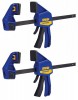 IRWIN Quick-Grip Quick-Change Bar Clamp 300mm (12in) Pack Of 2 £26.99 The Irwin Quick-grip® Quick-change™ Bar Clamps Can Be Converted From A Clamp To Spreader In Seconds, With A Clamping Hold Load Of 136kg. The Lockable Swivel Jaw Enables Uneven Surfaces To Be