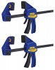 IRWIN Quick-Grip Quick-Change Bar Clamp 300mm (12in) Pack Of 2 £22.99 The Irwin Quick-grip® Quick-change™ Bar Clamps Can Be Converted From A Clamp To Spreader In Seconds, With A Clamping Hold Load Of 136kg. The Lockable Swivel Jaw Enables Uneven Surfaces To Be