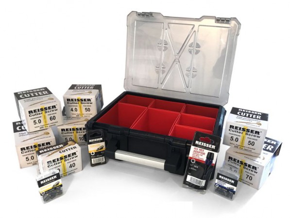 Reisser Cutter Trade Kit, 1,400 Cutter Screws, Chunky Case, 22 Bits & Hex Adaptor