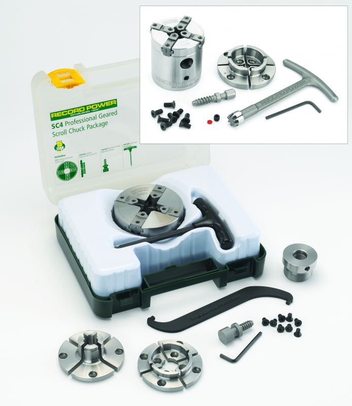 Record Power SC4 Professional Geared Scroll Chuck Package with M33 x 3