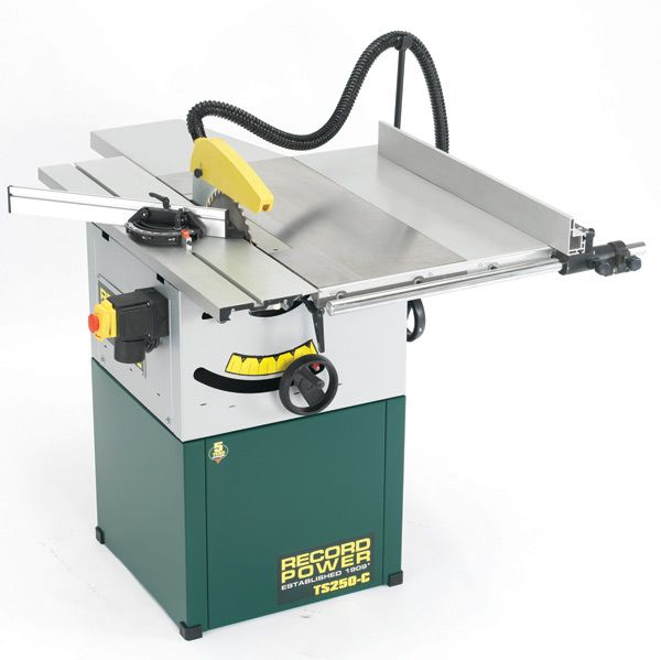 Record Power TS250C 10" Table Saw (Cast Iron Table) On Base
