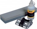 Stanley Tools Oilstone 200mm Oil & Honing Guide £20.69 Convenient Three Piece Set Consisting Of Sharpening Stone , Bottle Of Lubricating Oil And A Honing Guide. Guides The User To Achieve A Precise Sharp Edge That Is Square To The Blade. Angle Setting Gau
