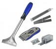 Faithfull Long Handled & Razor Blade Scrapers with Blades £9.99 The Faithfull Twin Pack Of Scrapers Contains:  1 X Heavy-duty Long Handled Scraper With A 100mm Wide High-carbon Steel Blade. Ideal For Removing Paper And Vinyl Wall Coverings. The 300mm Long Handle H