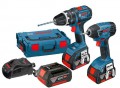 Bosch 18V Combi Twin Kit GSB1 V-LI + GDR18V-LI (2 x 4.0Ah, Charger, L-Boxx) + 3rd 4.0Ah Battery! £299.99 Bosch 18v Combi Twin Kit Gsb18v-li + Gdr18v-li (2 X 4.0ah, Charger, L-boxx) + 3rd 4.0ah Battery!
Contents
Gsb18v-li Professional Combi Drill
Gdr18v-li Impact Wrench
2 X 4.0ah Li-ion Batte