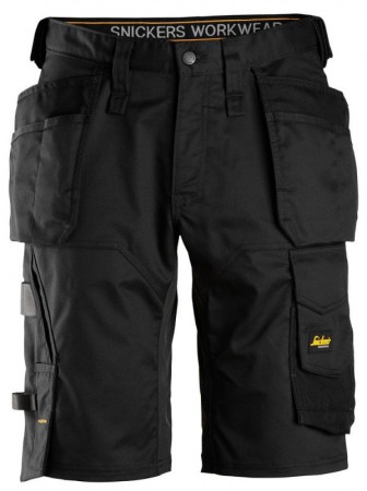 Snickers 6151 AllroundWork Stretch Loose Fit Work Shorts Holster Pockets Black